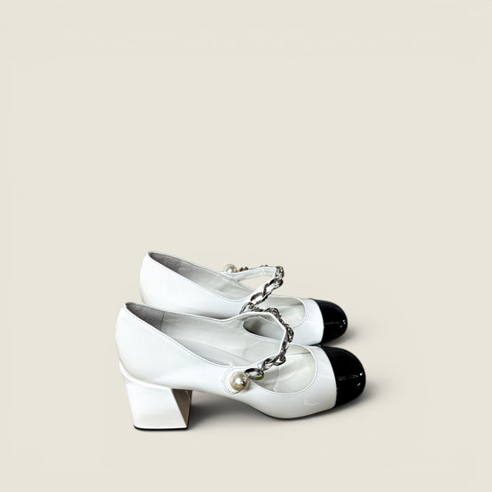 Patent leather pumps