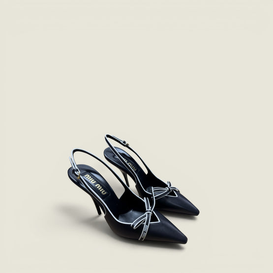 Nappa leather slingback pumps