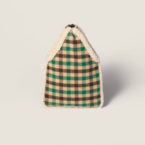 Gingham and shearling handbag