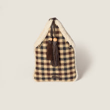 Gingham and shearling handbag