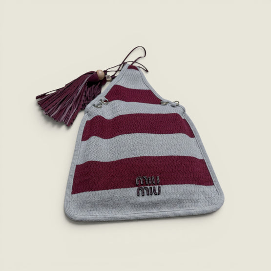 Women Wool Cashmere Handbag - Amaranto+deserto