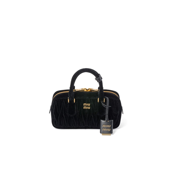 Women Arcadie Matelassé Velvet Bag - Nero
