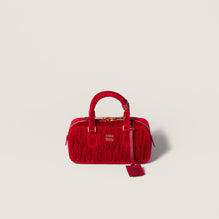 Women Arcadie Matelassé Velvet Bag - Rosso