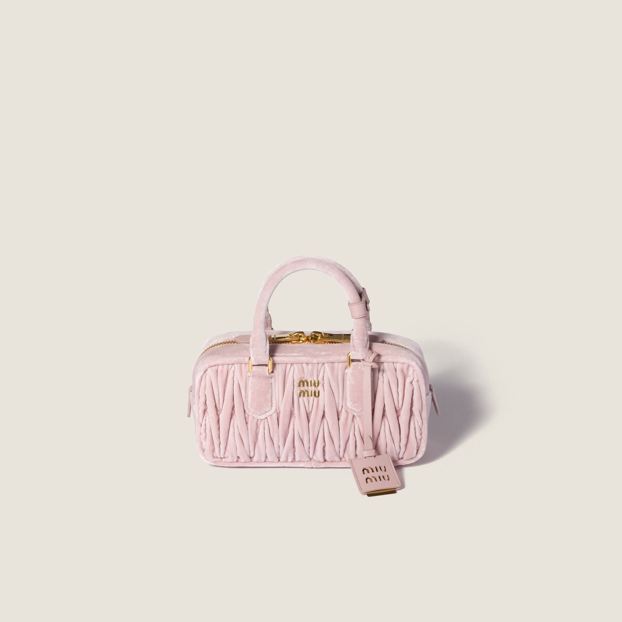 Women Arcadie Matelassé Velvet Bag - Alabastro