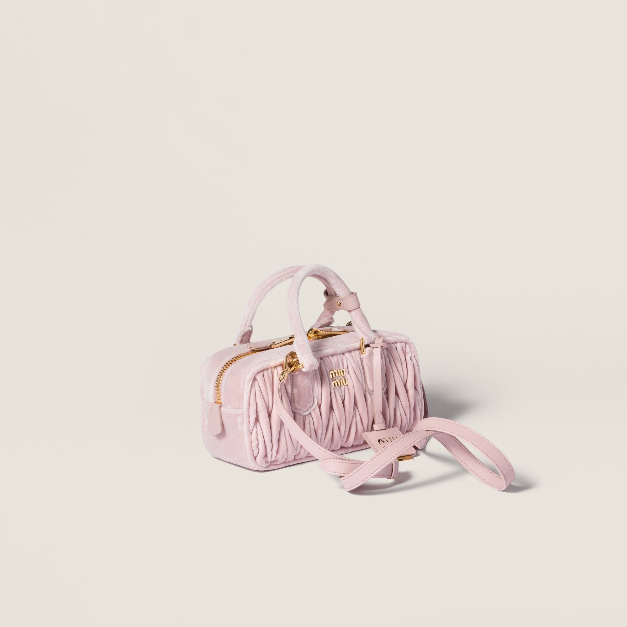 Women Arcadie Matelassé Velvet Bag - Alabastro