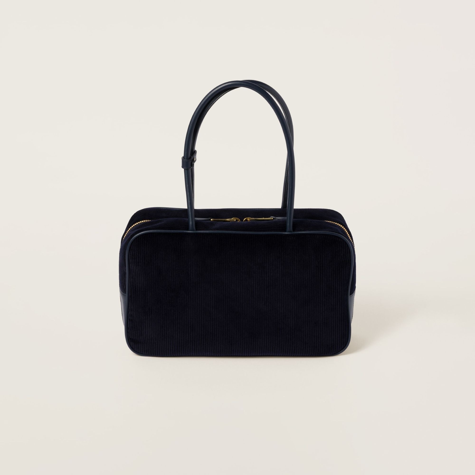 Women Beau Corduroy Top-handle Bag - Navy