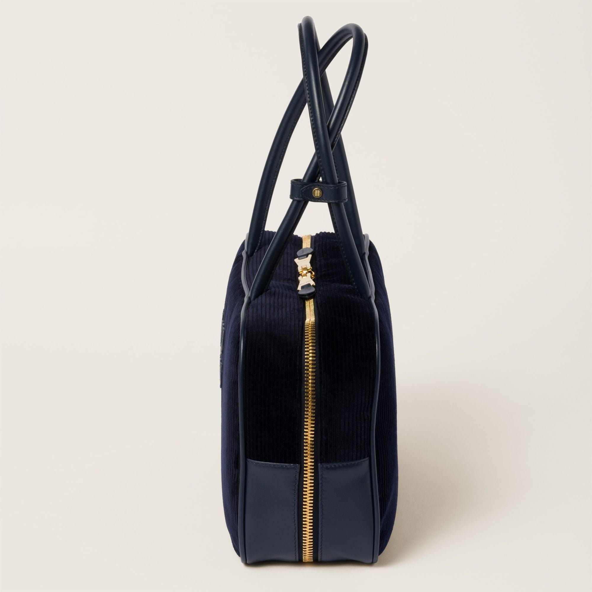 Women Beau Corduroy Top-handle Bag - Navy