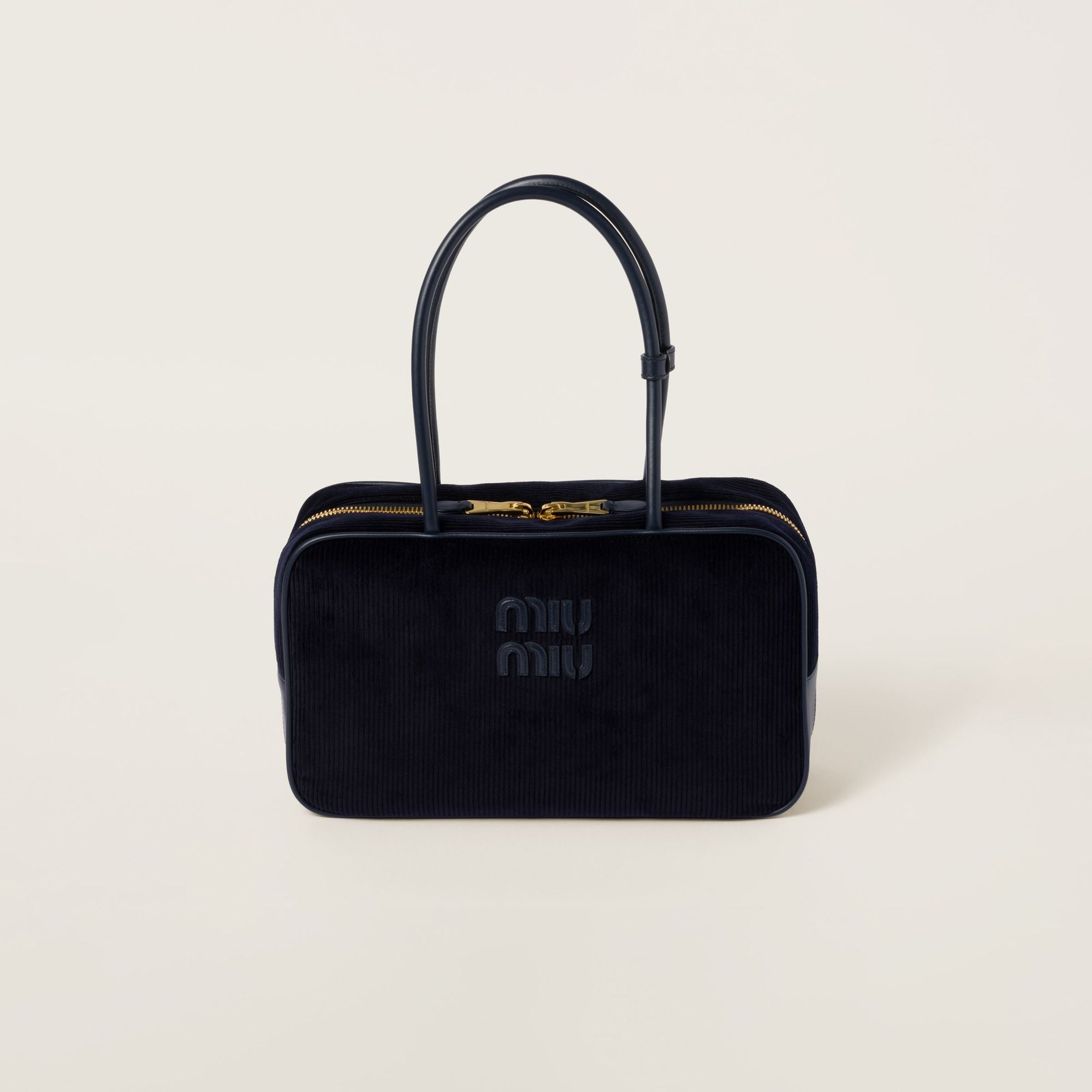 Women Beau Corduroy Top-handle Bag - Navy