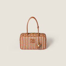 Women Beau Leather Bag - Cognac+bianco