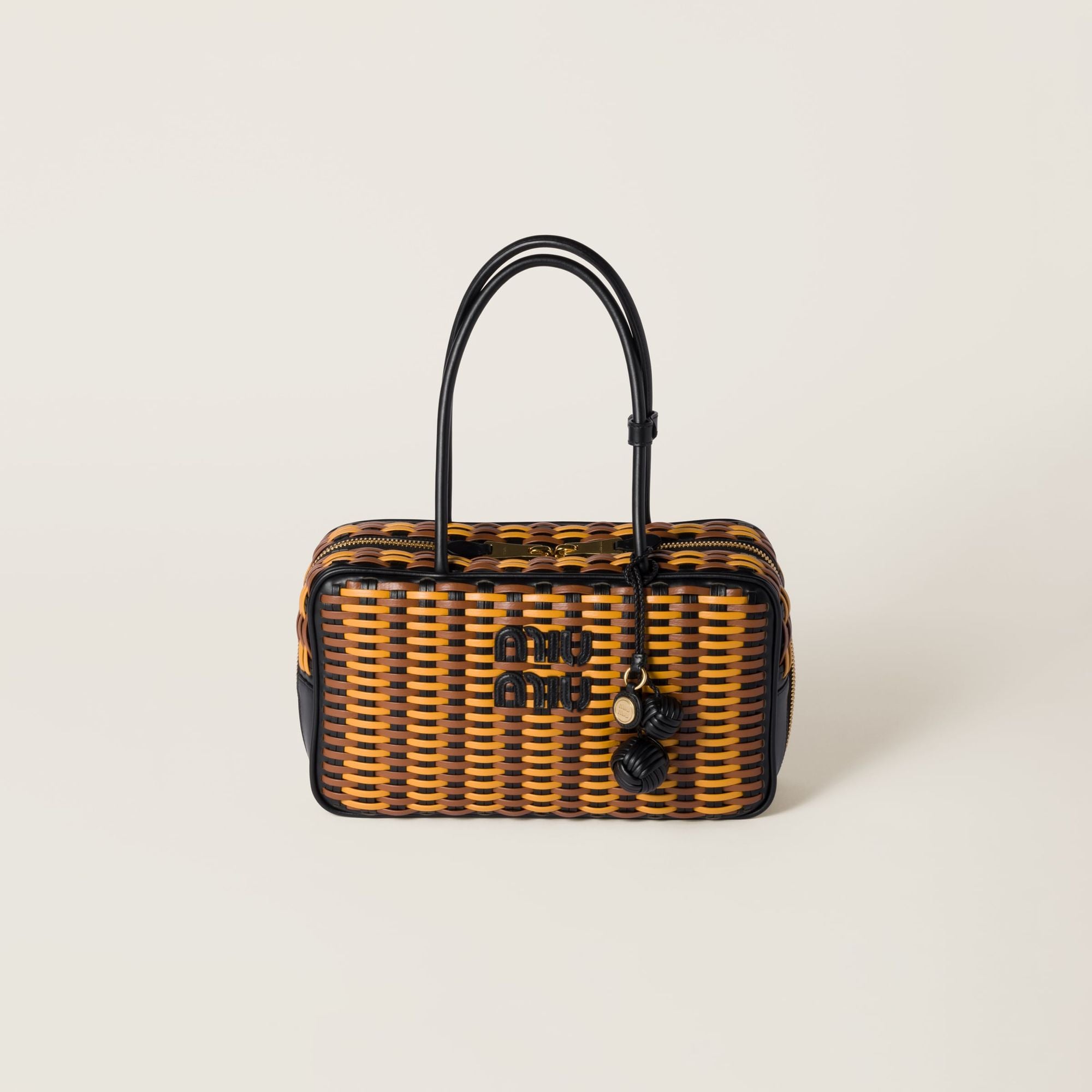 Women Beau Leather Bag - Nero+cognac+ocra
