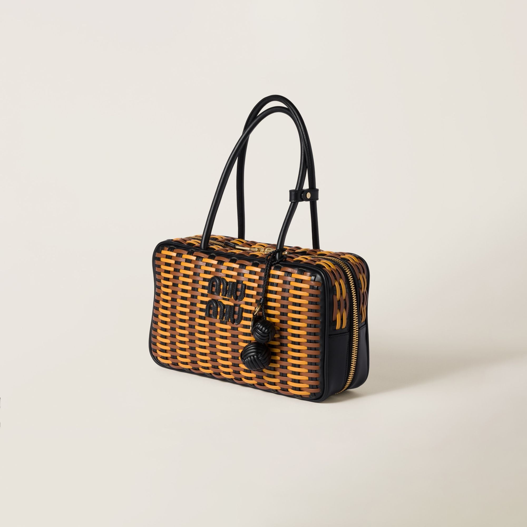 Women Beau Leather Bag - Nero+cognac+ocra