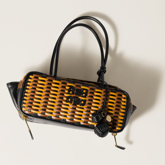 Women Beau Leather Bag - Nero+cognac+ocra