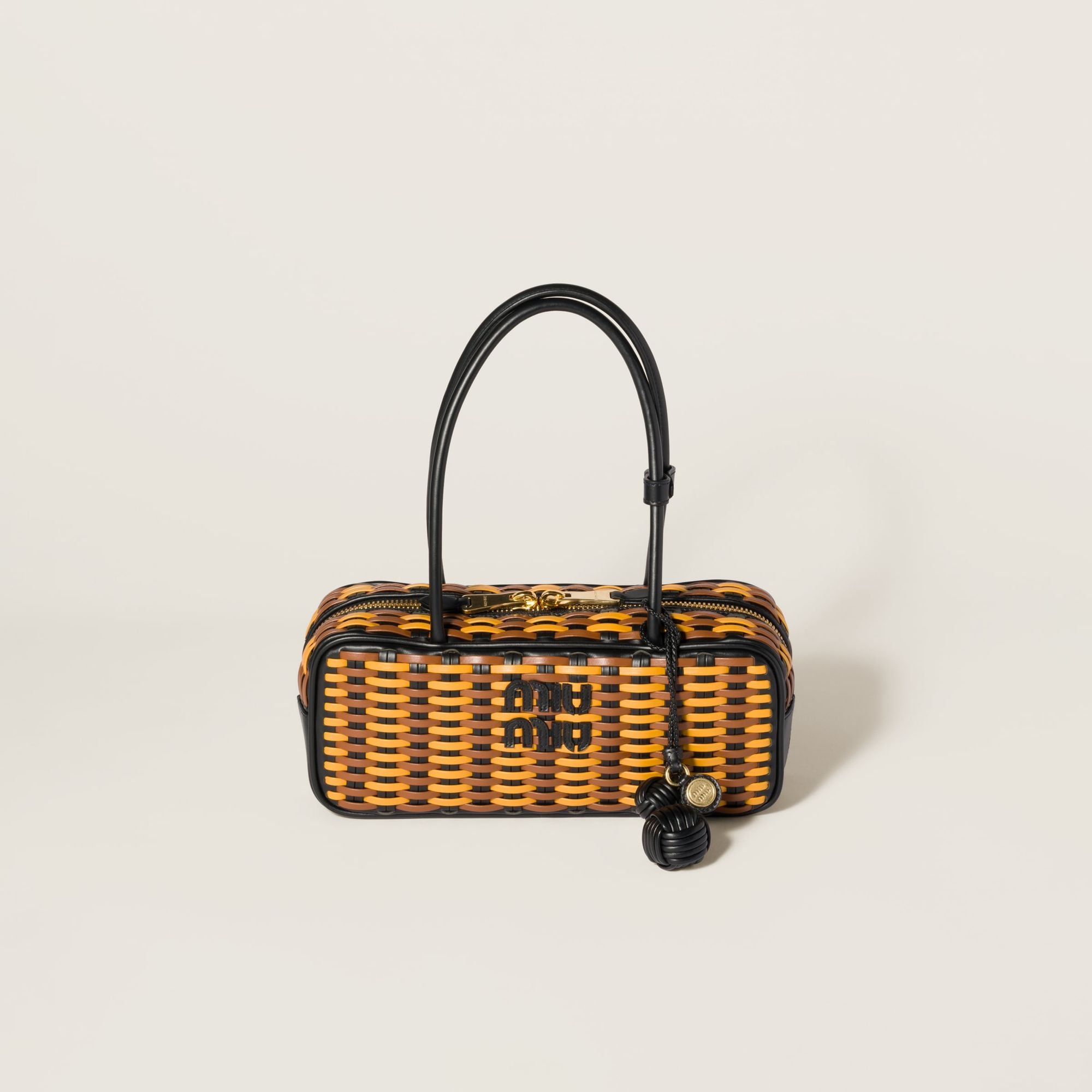 Women Beau Leather Bag - Nero+cognac+ocra