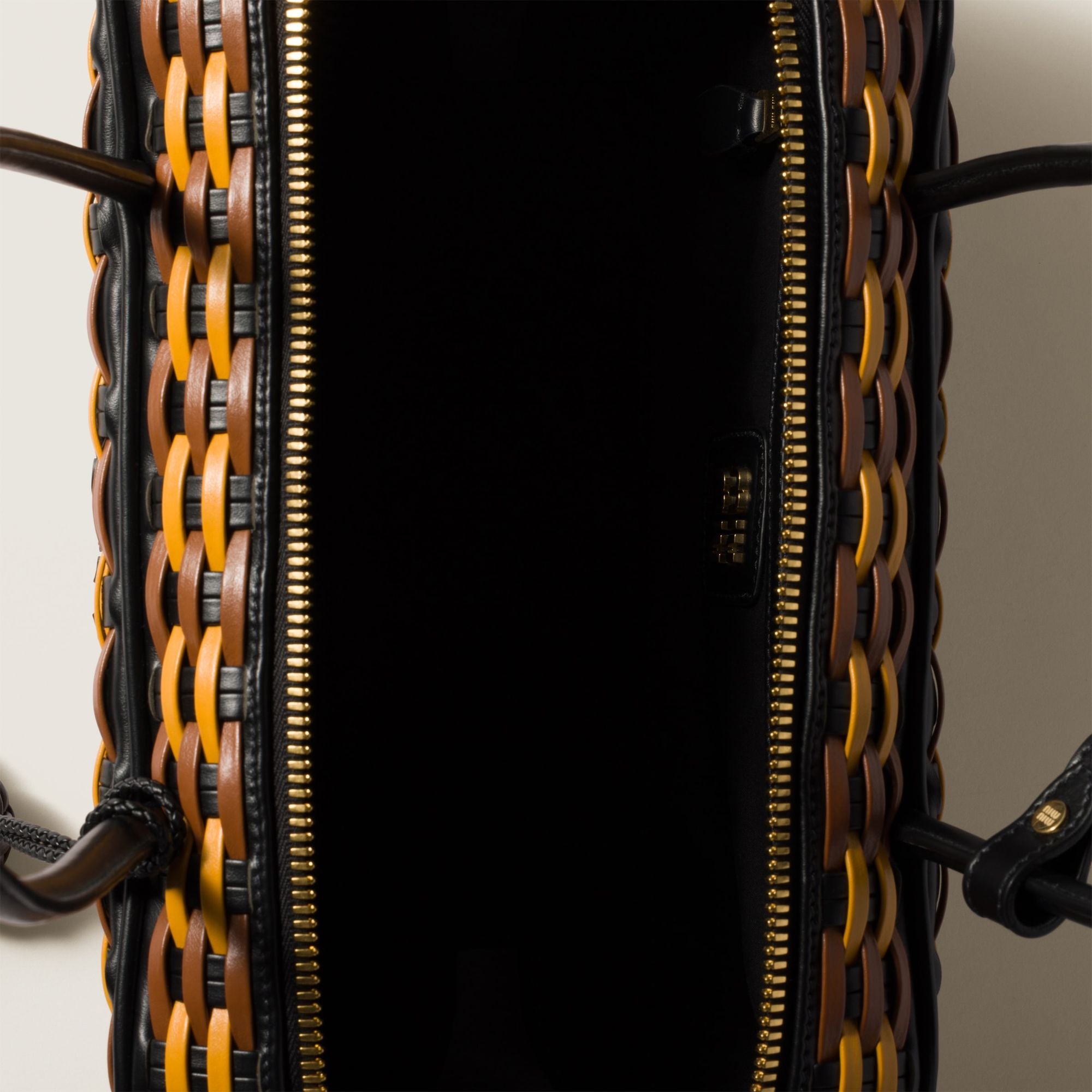 Women Beau Leather Bag - Nero+cognac+ocra