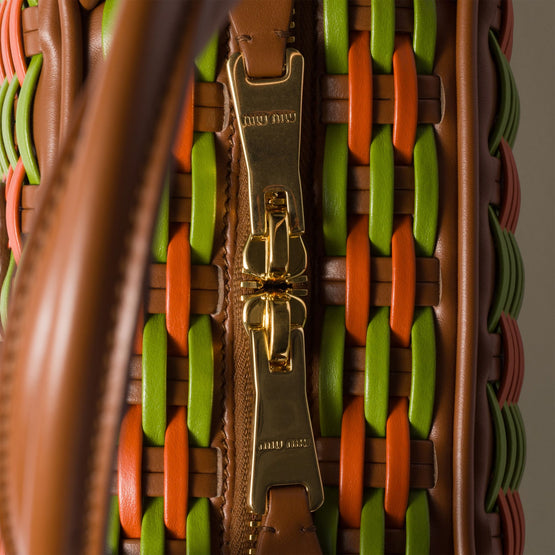 Women Beau Leather Bag - Cognac+felce+rame
