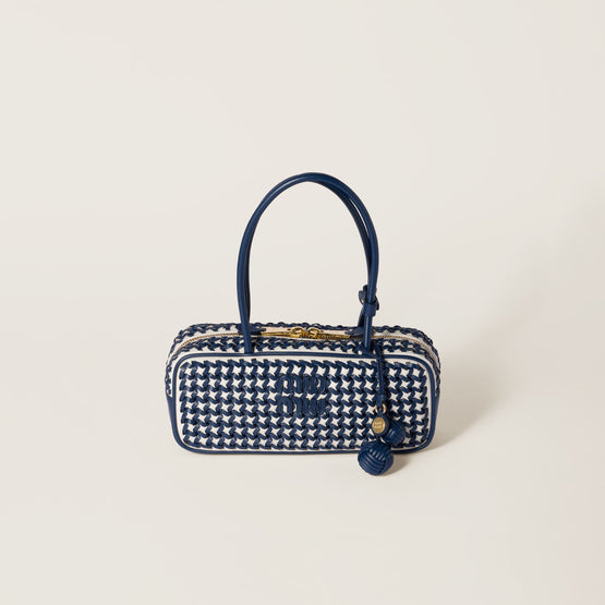 Women Beau Leather Bag - Bluette+bianco