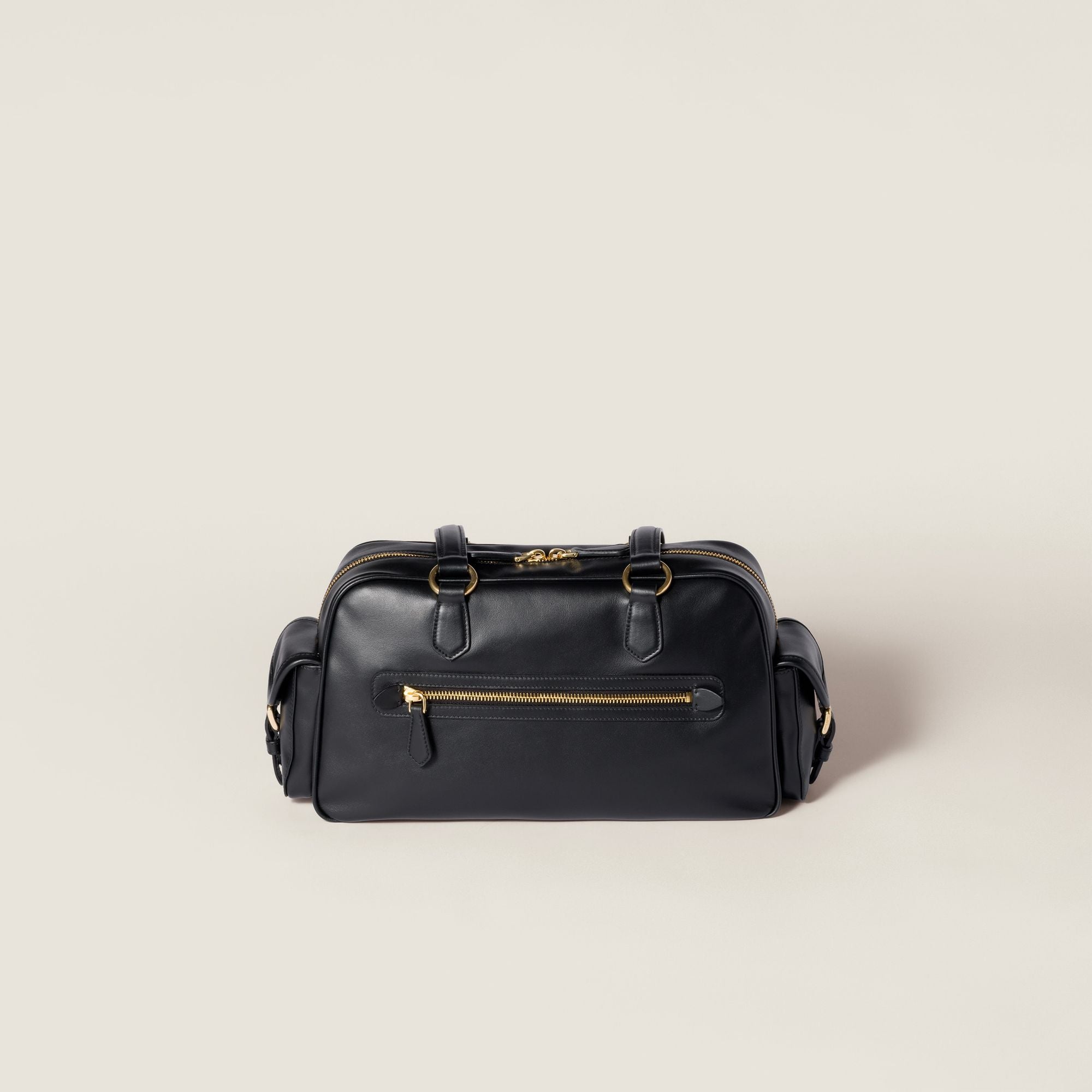 Women Pocket Nappa Leather Top-handle Bag - Nero