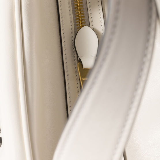Women Leather Top-handle Bag - Bianco