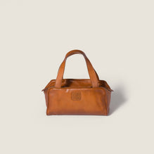 Women Leather Top-handle Bag - Cognac