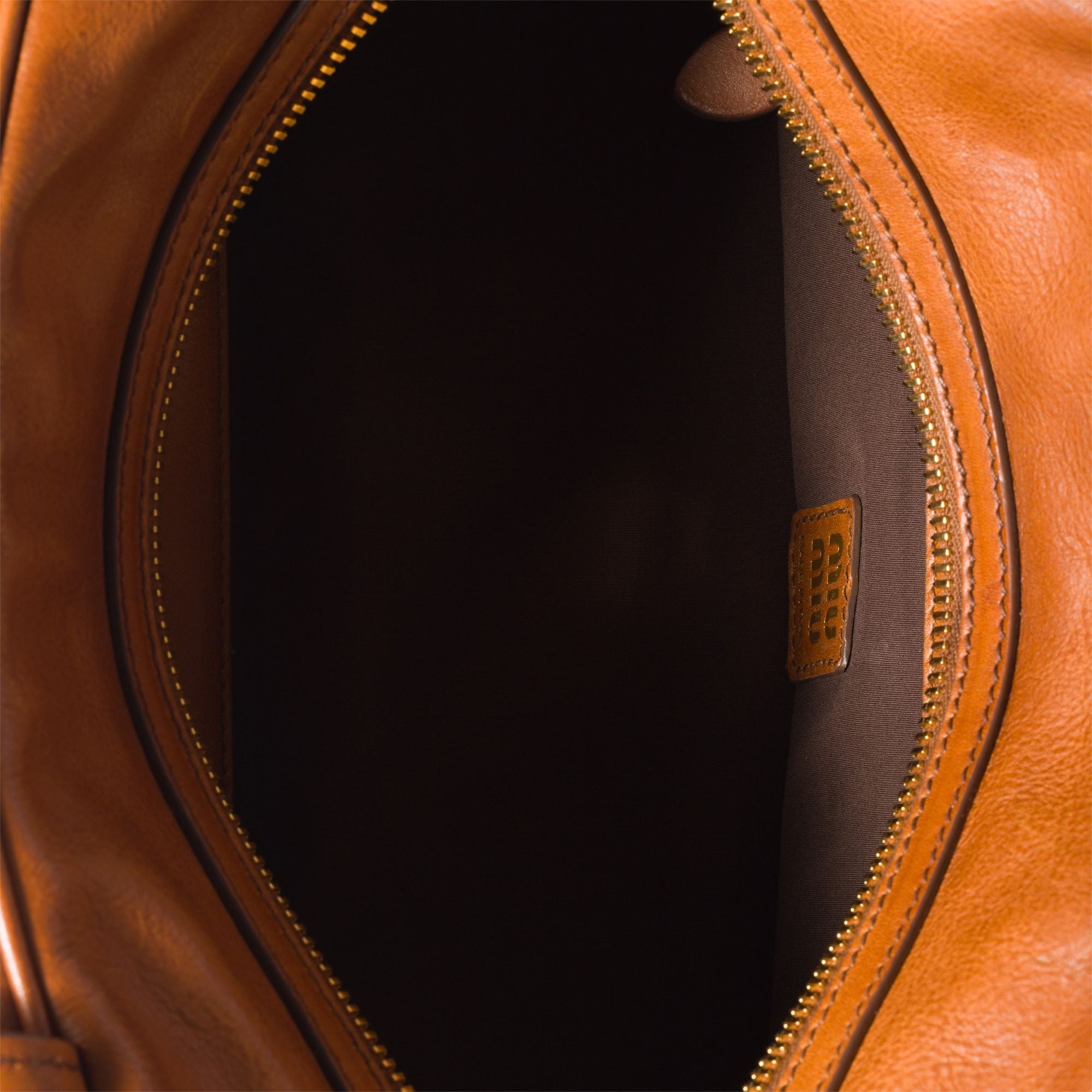 Women Leather Top-handle Bag - Cognac