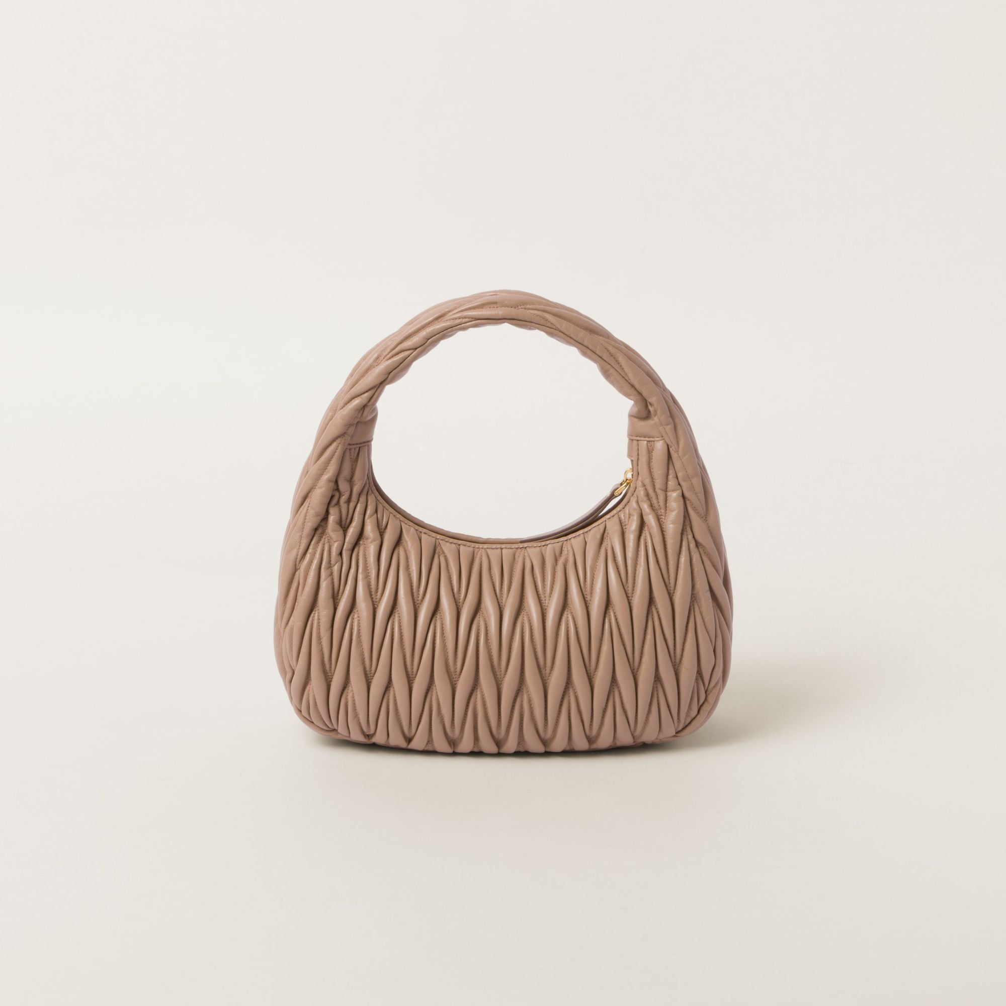 Women Wander Matelassé Nappa Leather Hobo Bag - Cammeo