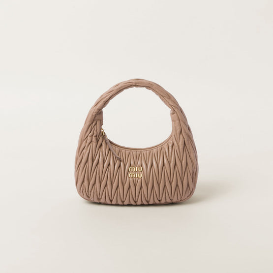 Women Wander Matelassé Nappa Leather Hobo Bag - Cammeo