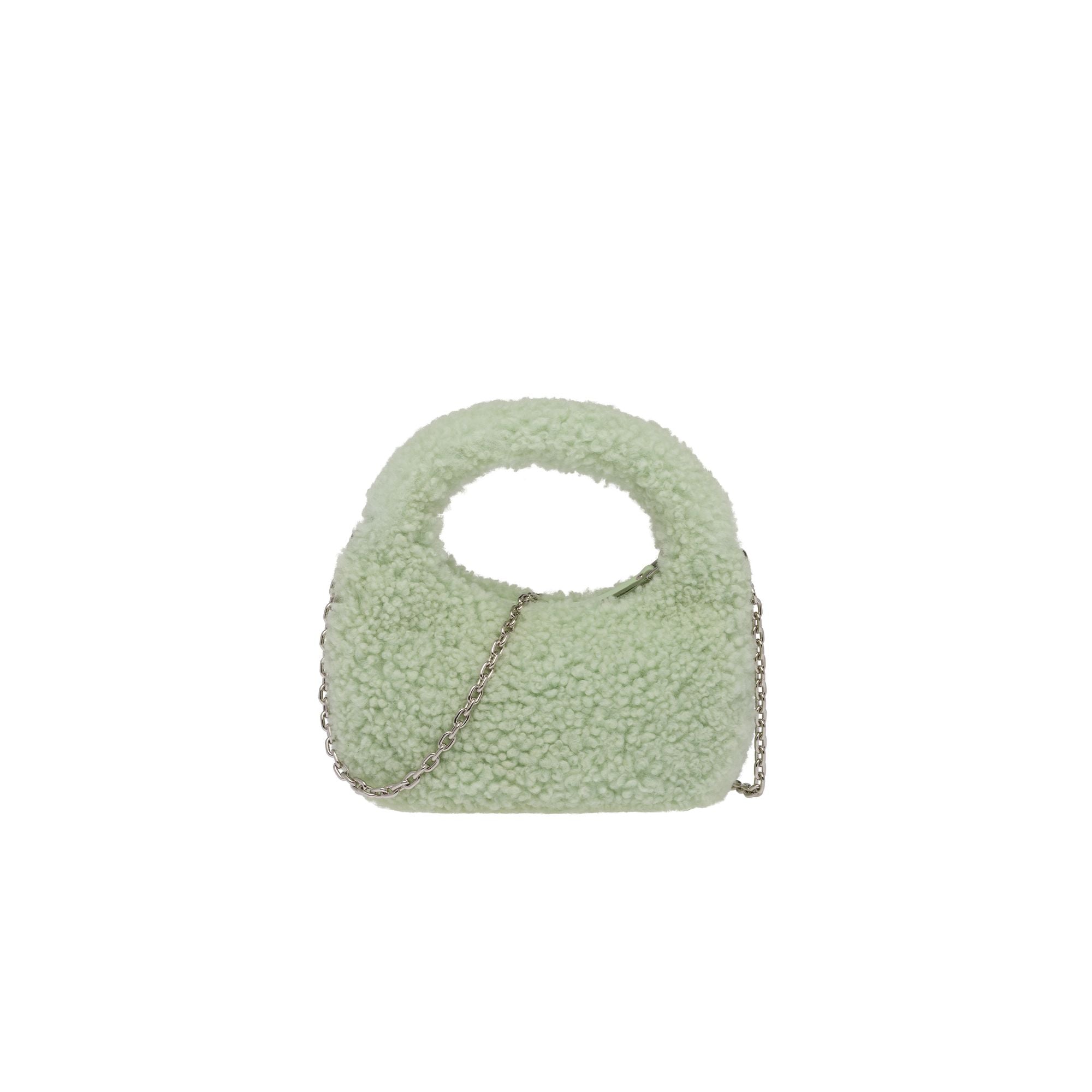 Women Wander Shearling Hobo Bag - Acqua