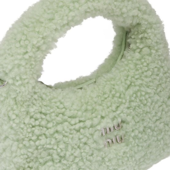 Women Wander Shearling Hobo Bag - Acqua
