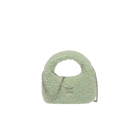 Women Wander Shearling Hobo Bag - Acqua