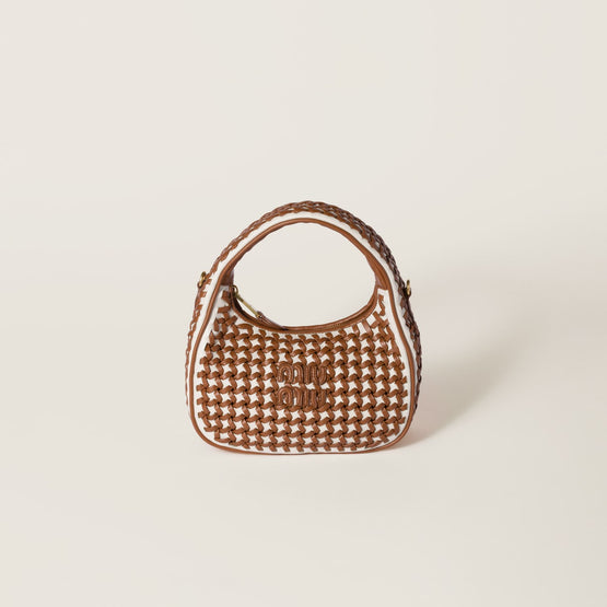Women Wander Leather Bag - Cognac+bianco