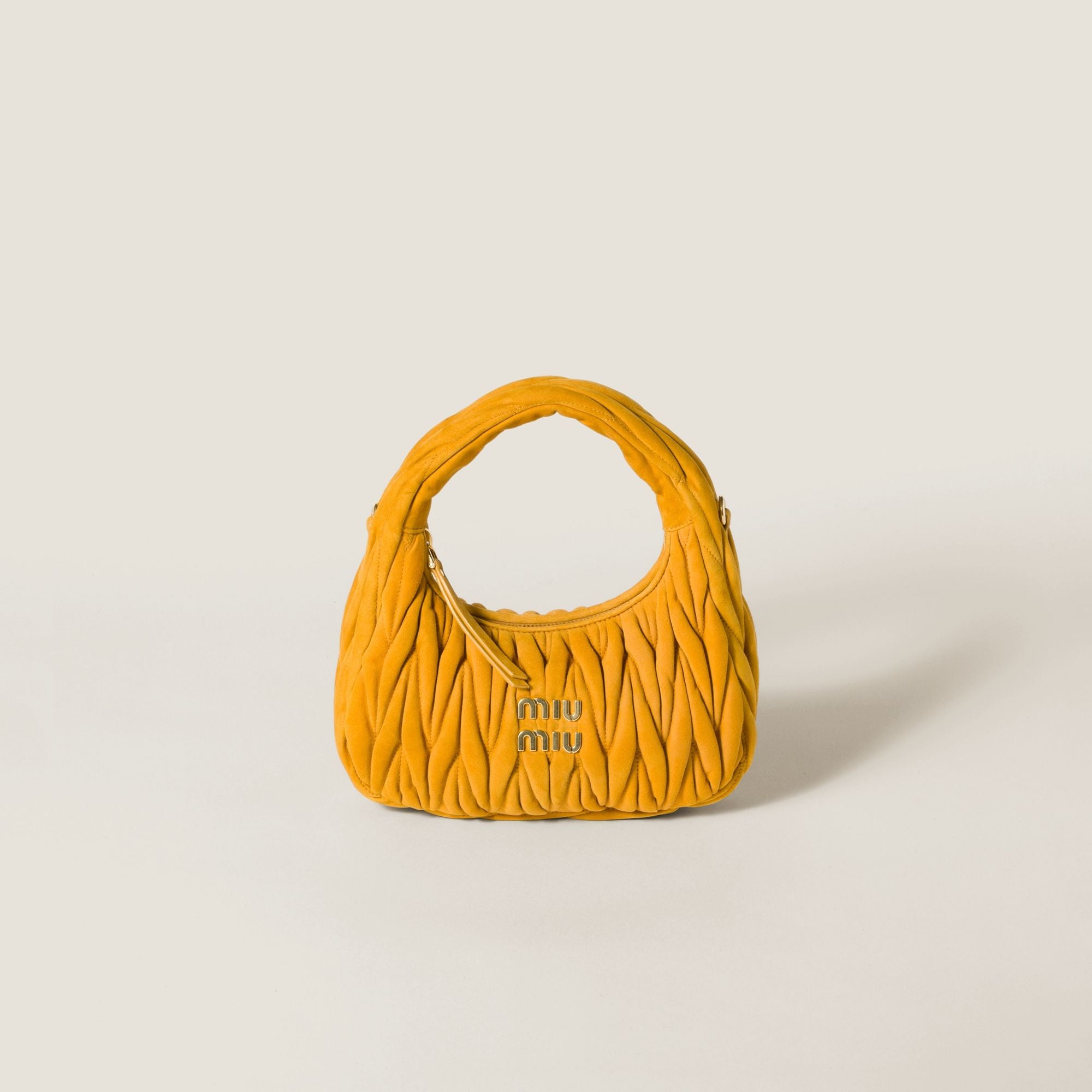 Women Wander Matelassé Suede Bag - Whisky