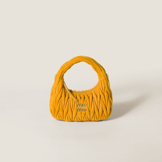 Women Wander Matelassé Suede Bag - Whisky