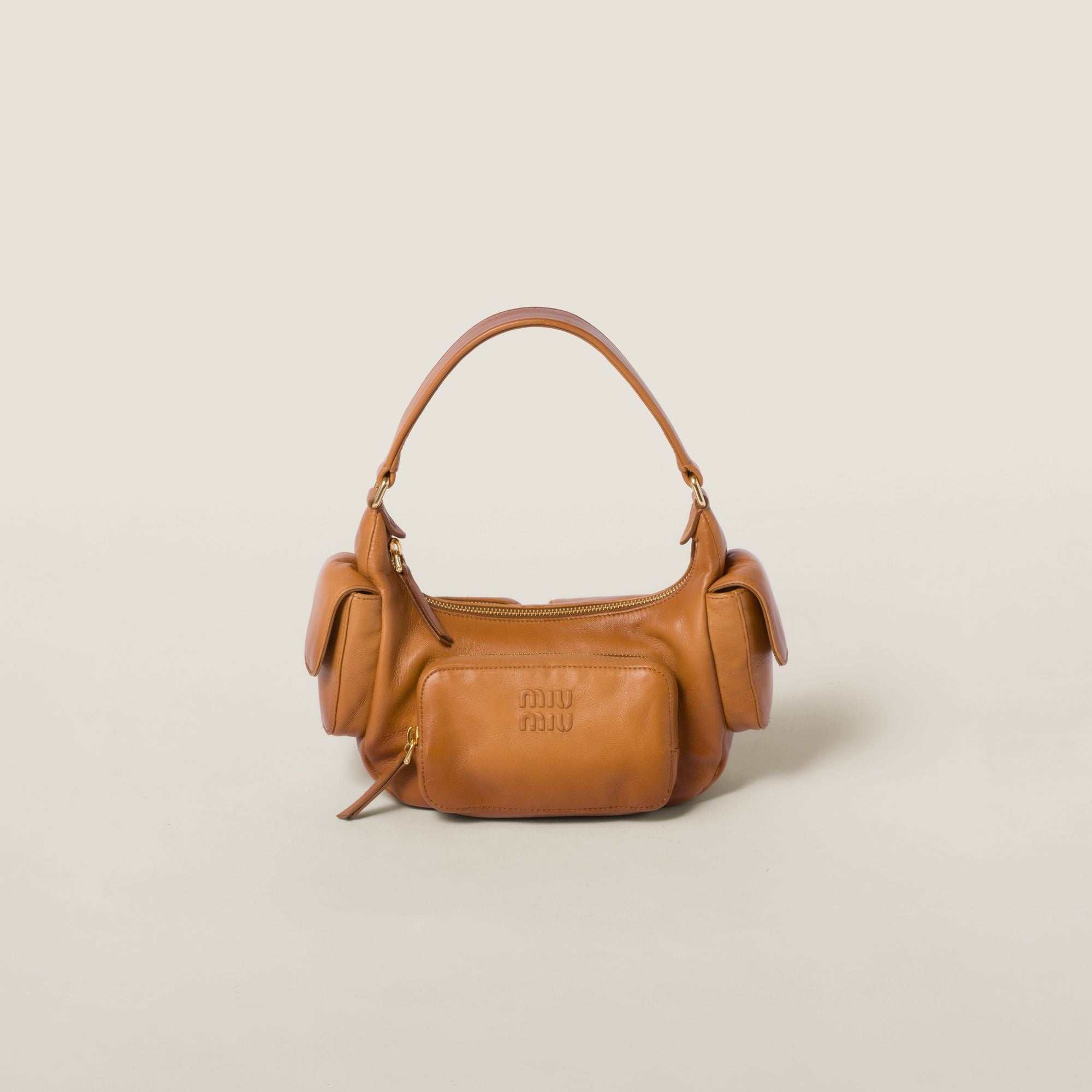 Women Nappa Leather Pocket Bag - Miele