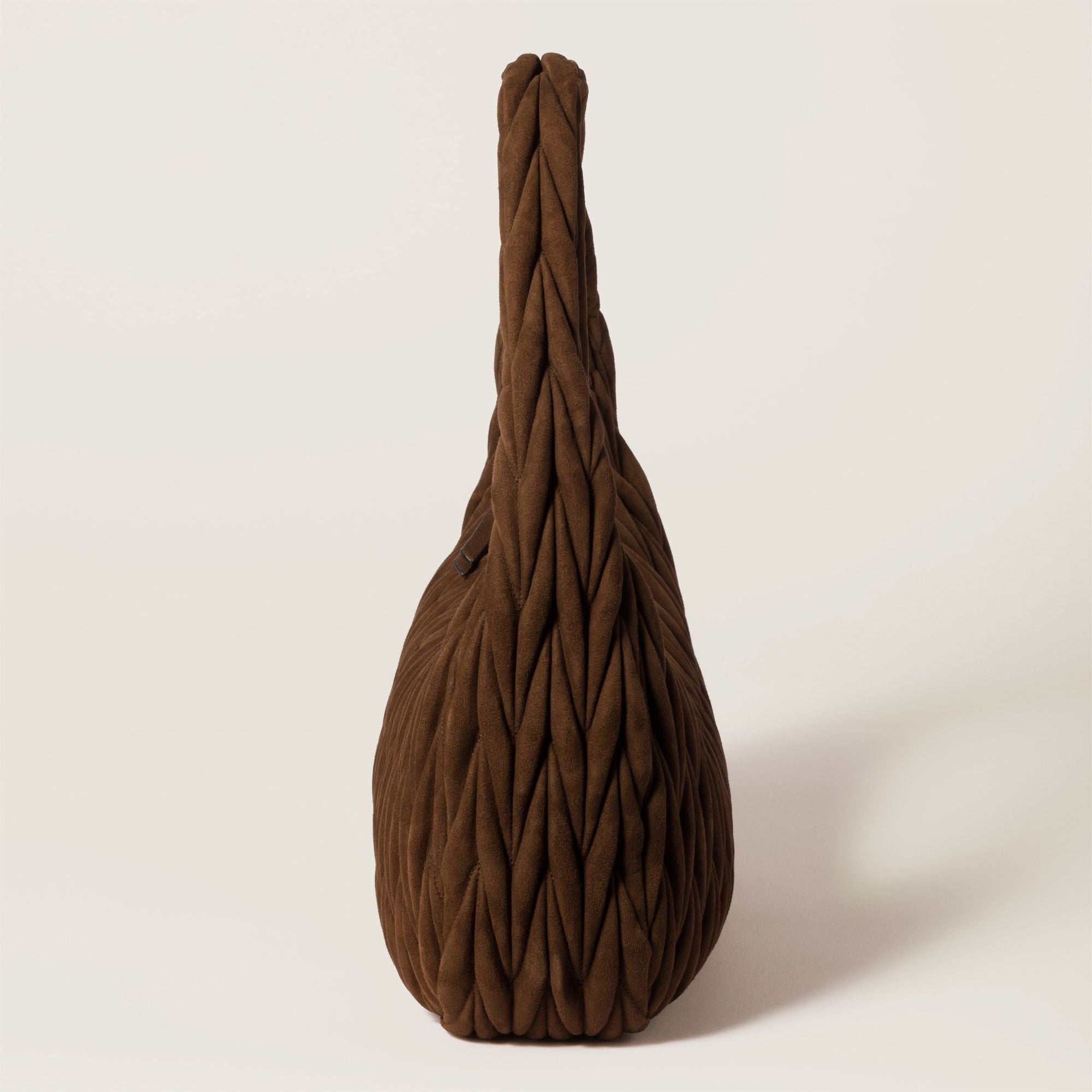Women Wander Matelassé Suede Bag - Cacao