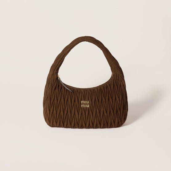 Women Wander Matelassé Suede Bag - Cacao