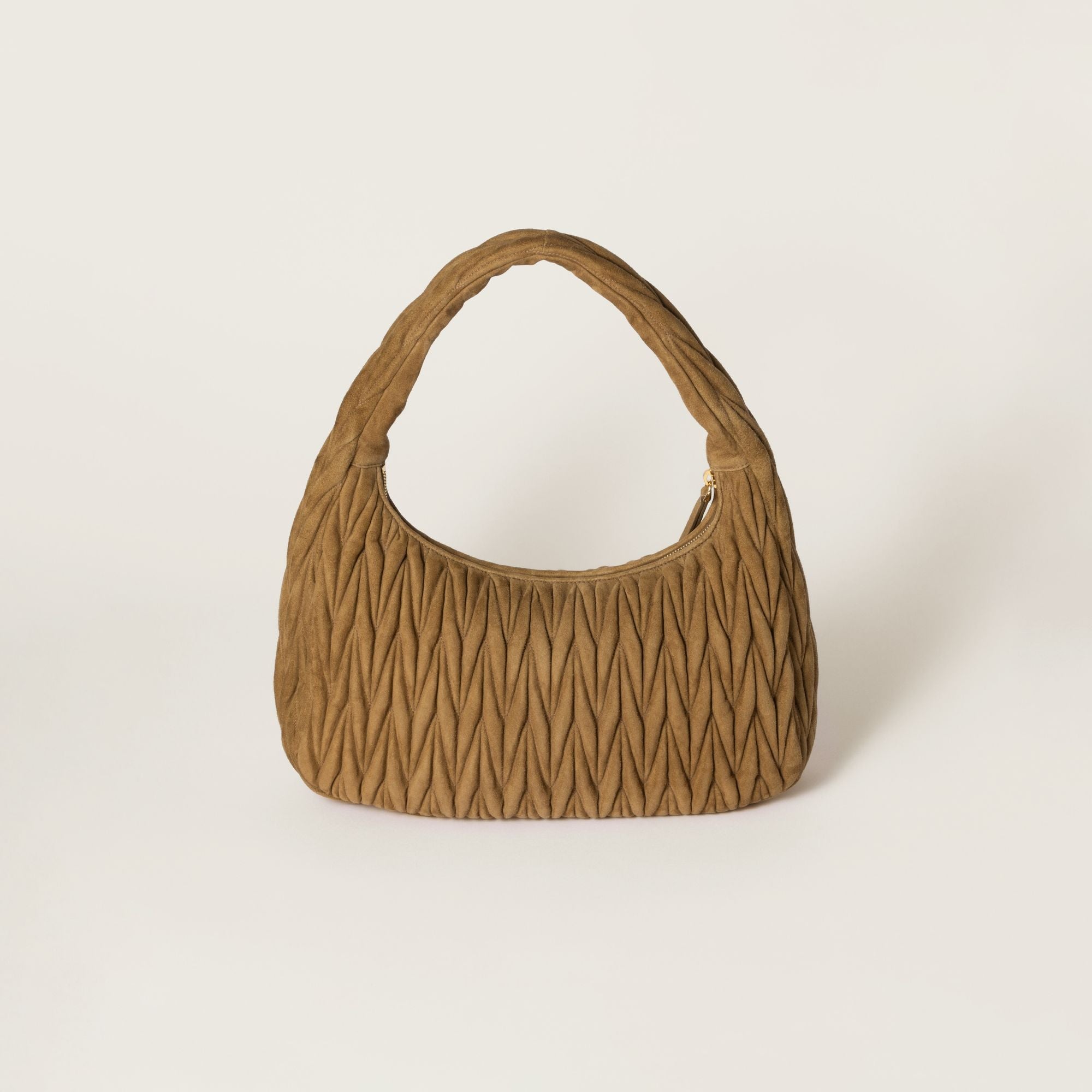 Women Wander Matelassé Suede Bag - Oliva