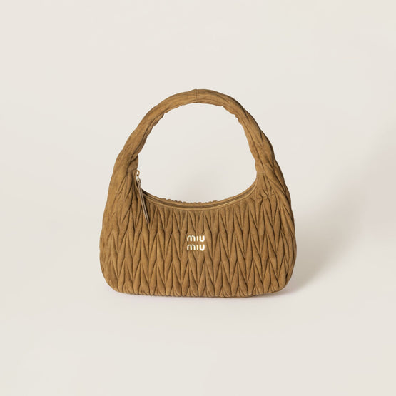 Women Wander Matelassé Suede Bag - Oliva