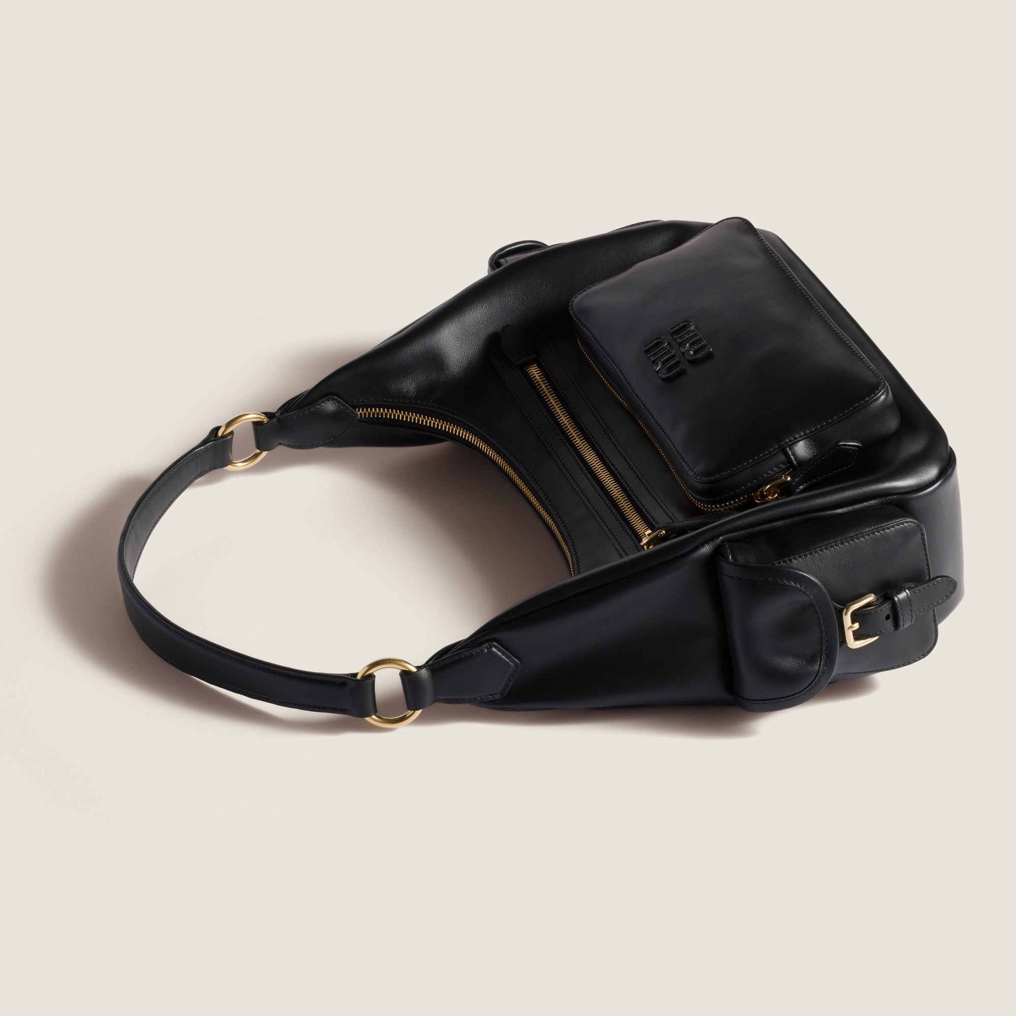 Women Pocket Leather Bag - Nero