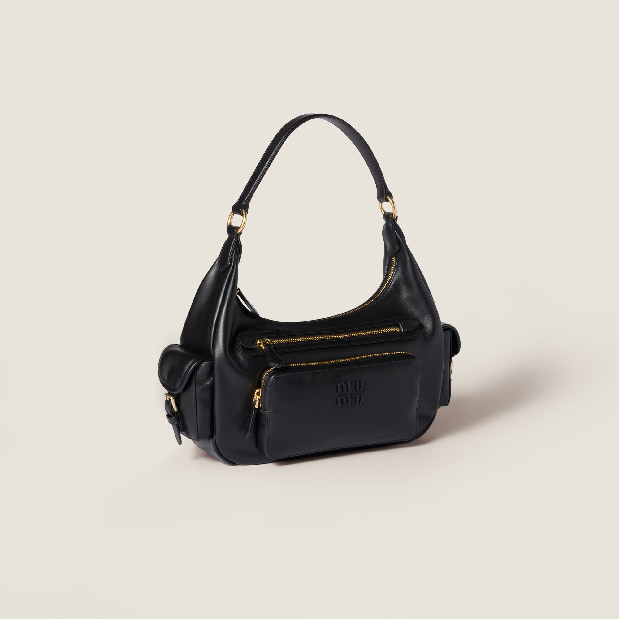 Women Pocket Leather Bag - Nero