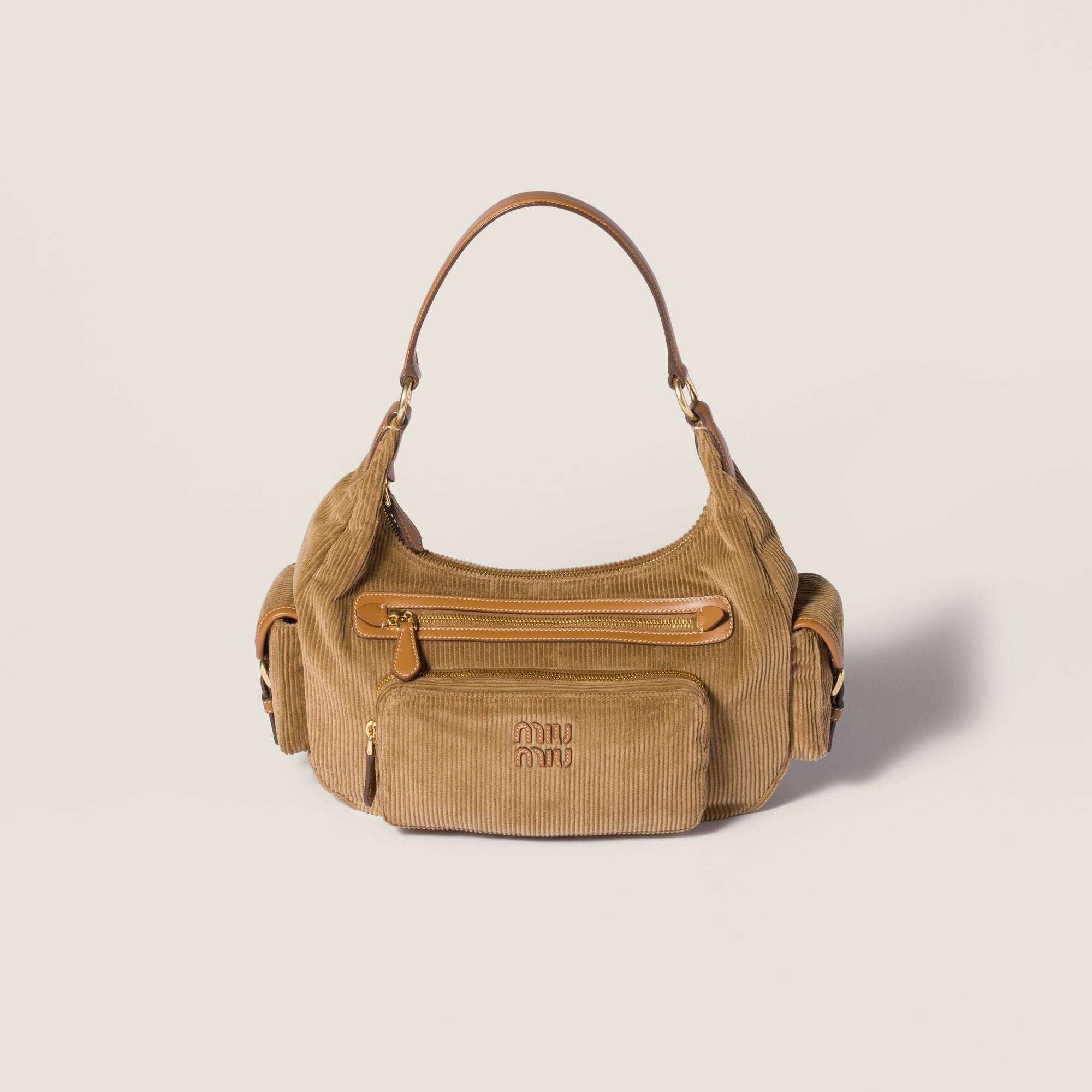 Women Corduroy Pocket Bag - Cannella