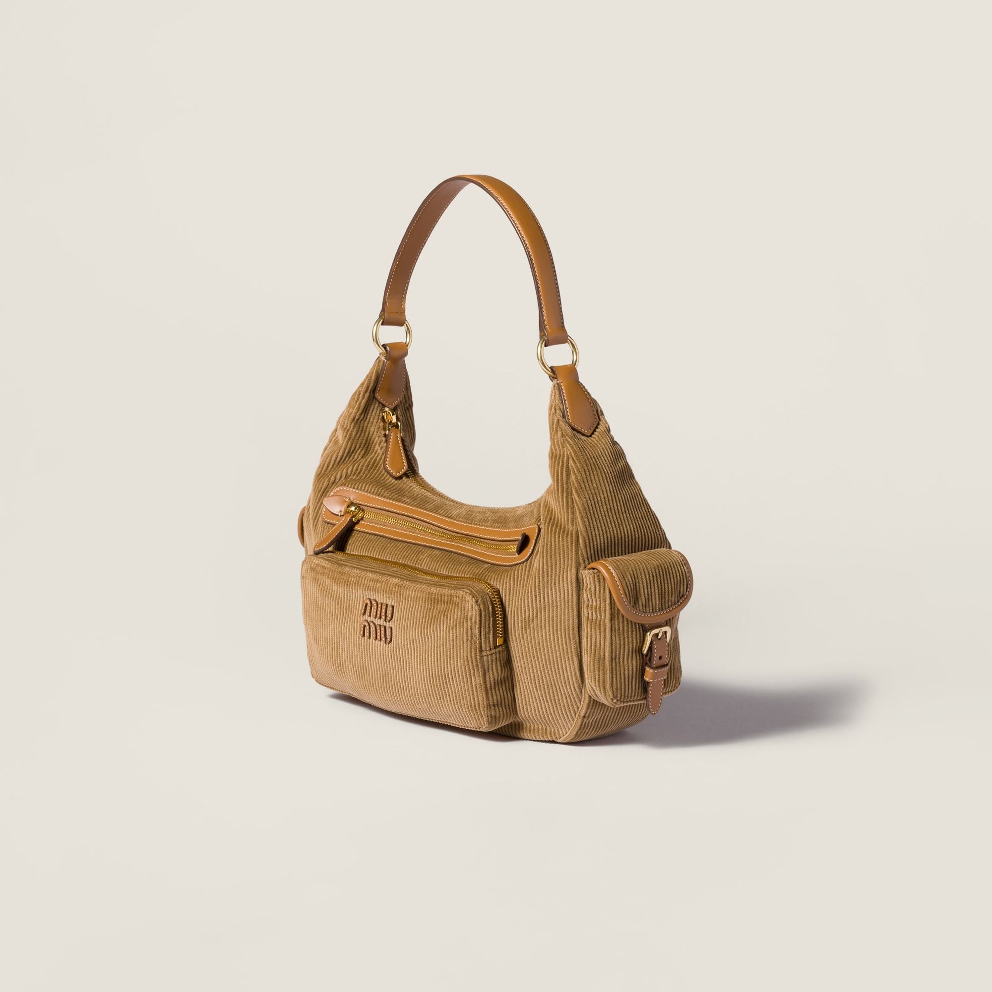 Women Corduroy Pocket Bag - Cannella