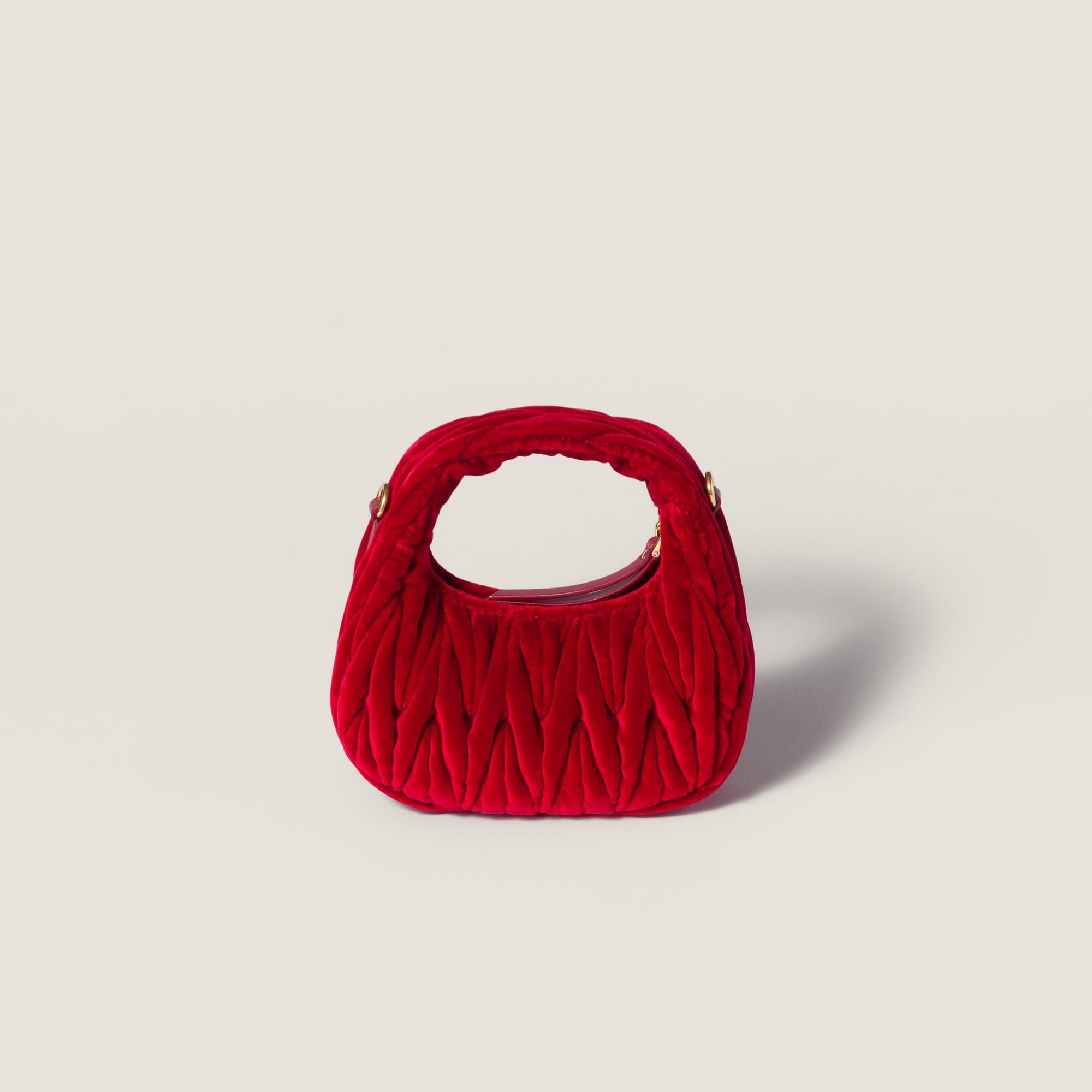 Women Wander Matelassé Velvet Mini-bag - Rosso
