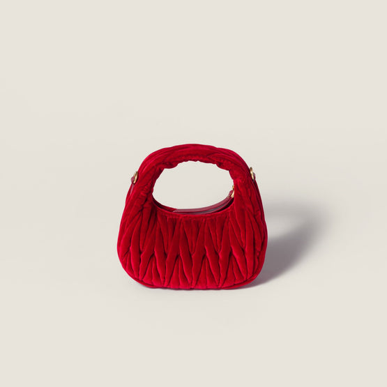 Women Wander Matelassé Velvet Mini-bag - Rosso