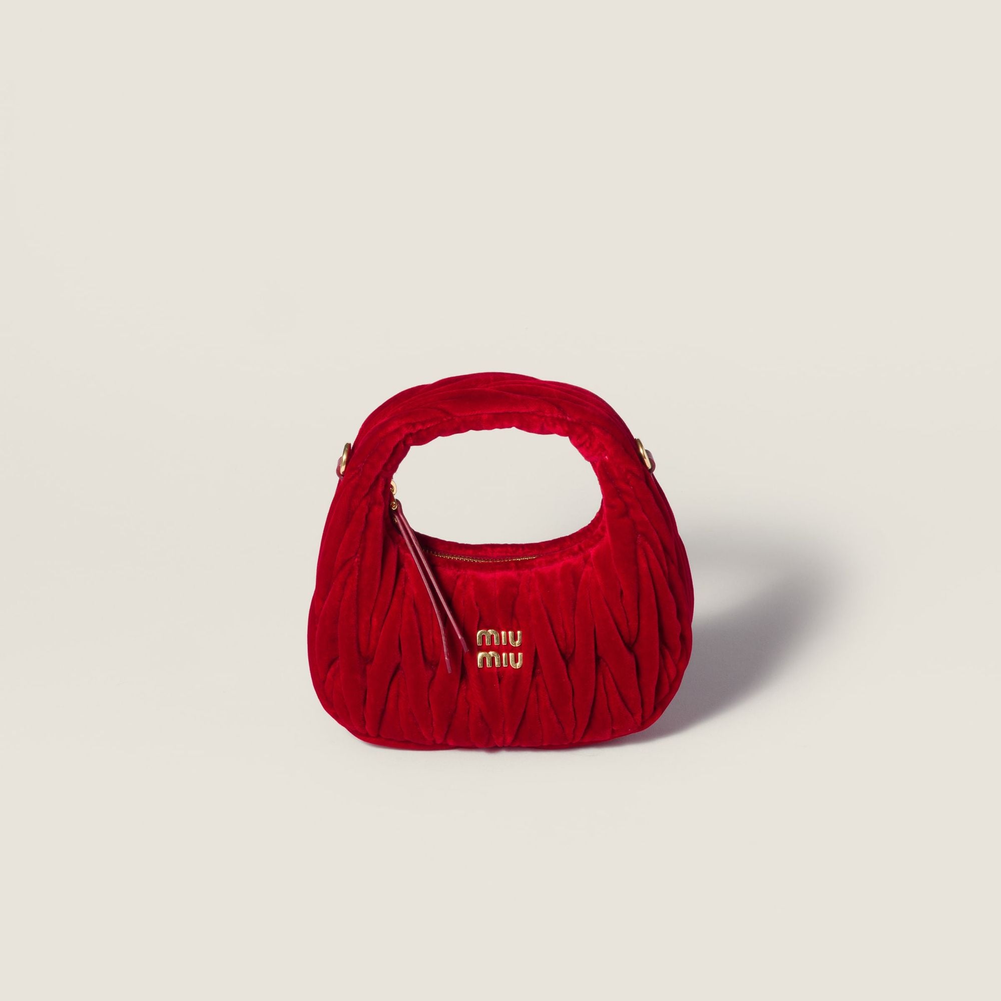 Women Wander Matelassé Velvet Mini-bag - Rosso