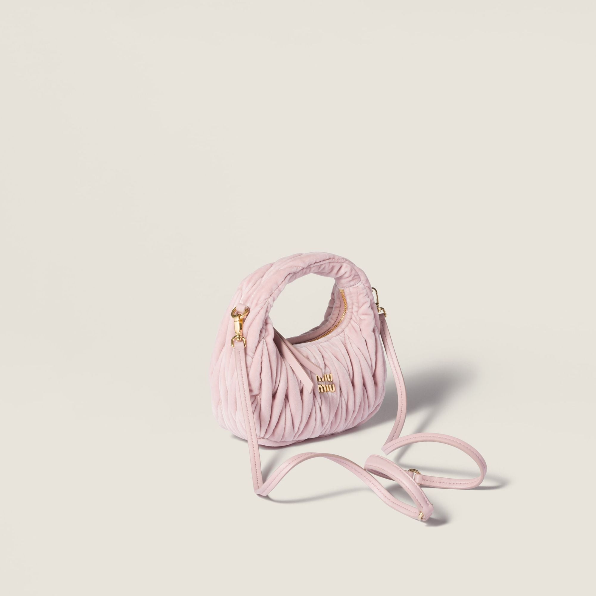 Women Wander Matelassé Velvet Mini-bag - Alabastro