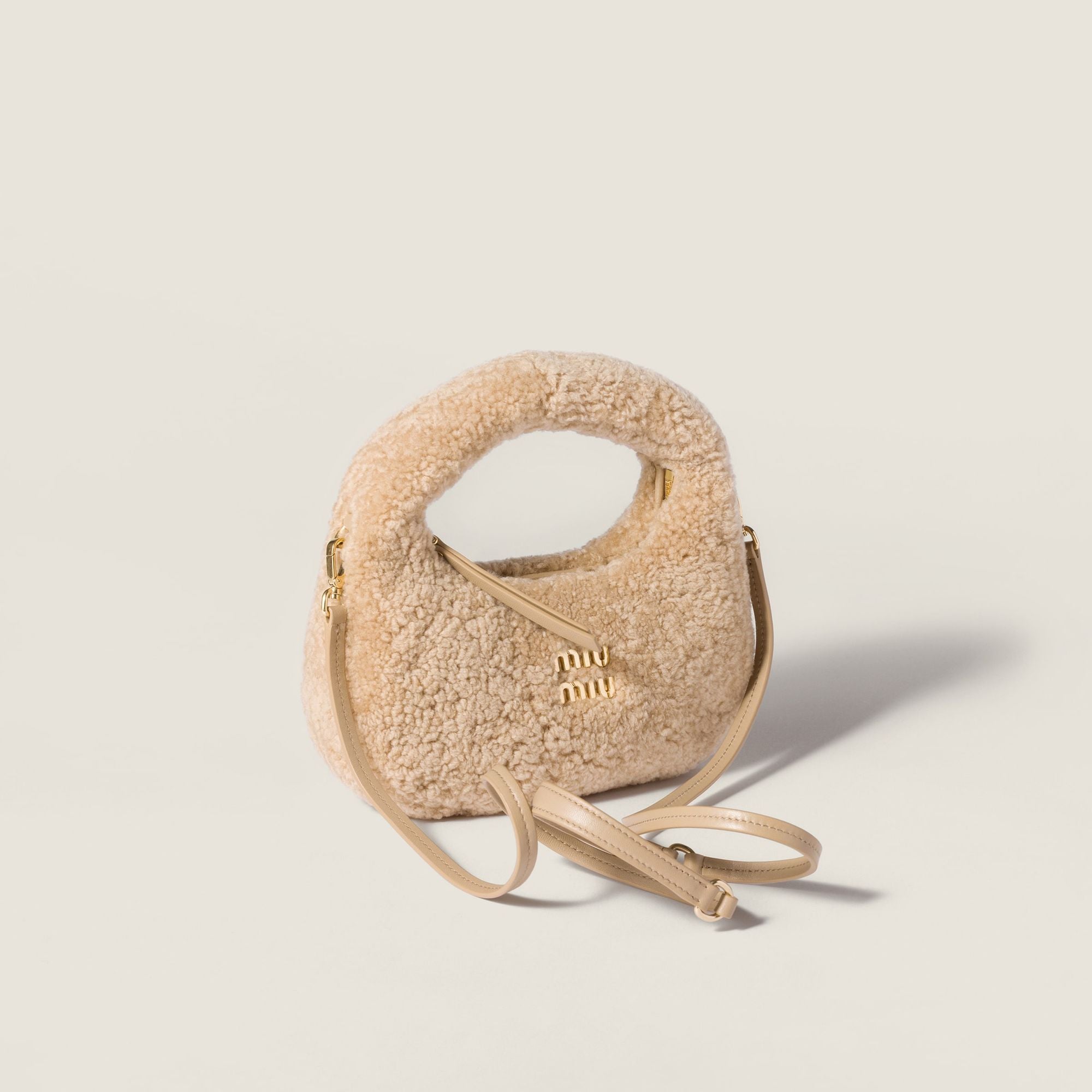 Women Wander Shearling Mini-bag - Sabbia