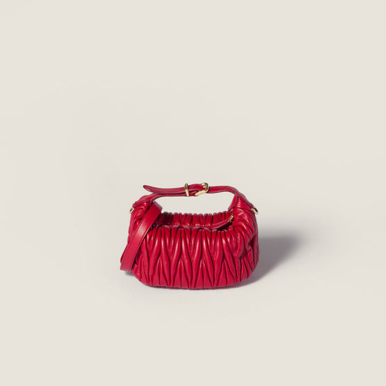 Matelassé nappa leather pouch