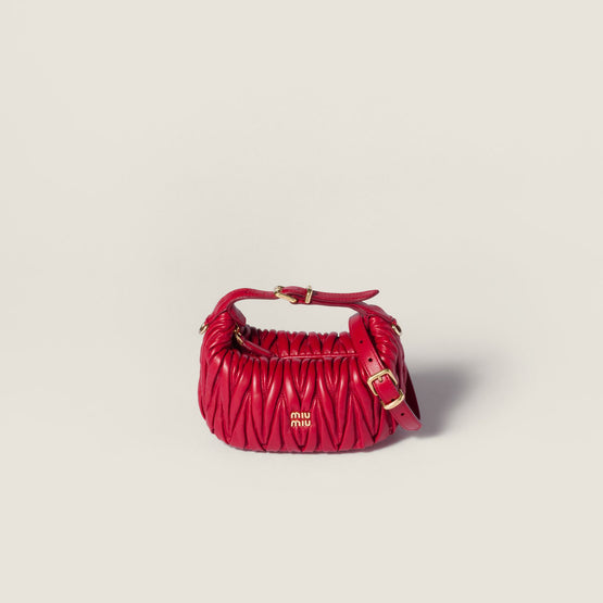 Matelassé nappa leather pouch