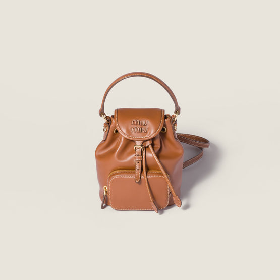 Leather mini-backpack