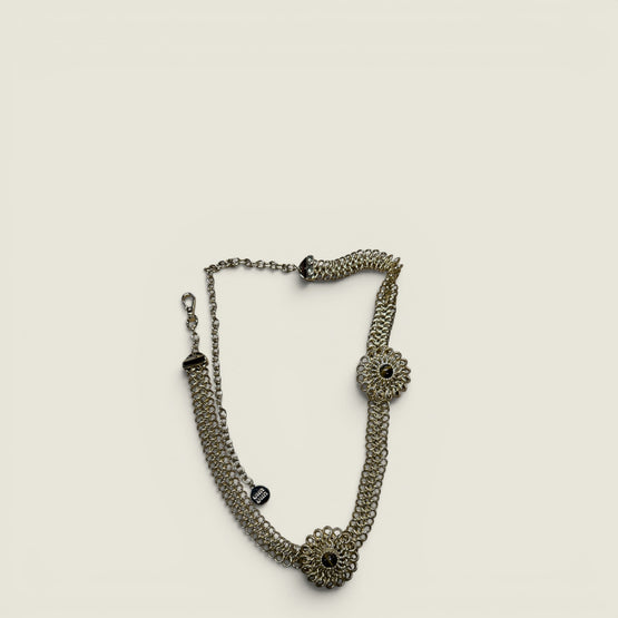 Women Metal Belt - Oro+occhio Di Tigre
